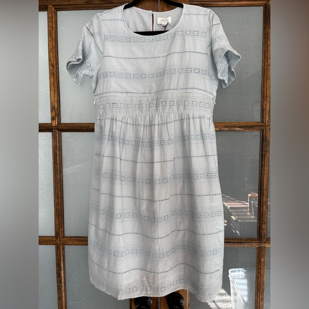 Seraphine Light Blue Eyelet Maternity Dress